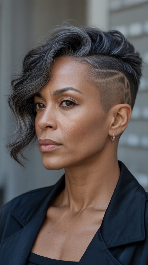 Top 30+ Stunning Hairstyles for Older Black Women: Easy Solutions for Everyday Glam! 27 Asymmetrical Undercut