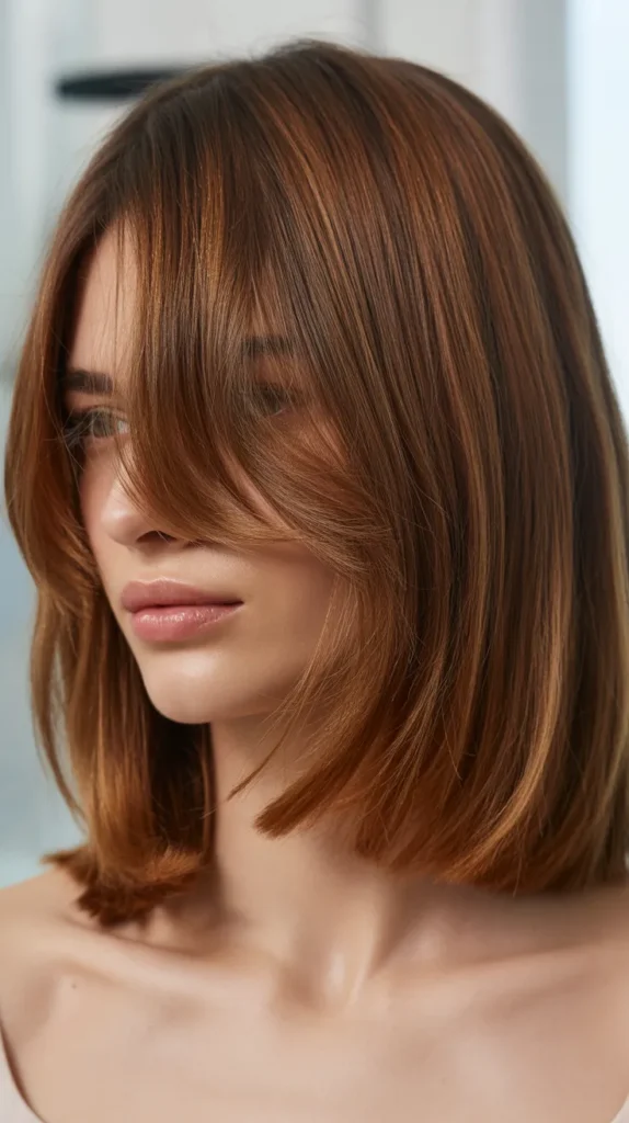  Long Bob with Undone Fringe