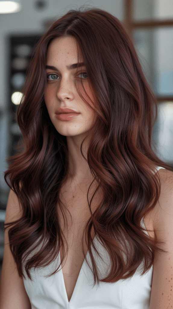 30+ Dark Brown Hair Color Ideas to Add Depth and Dimension 9 Deep Burgundy Brown