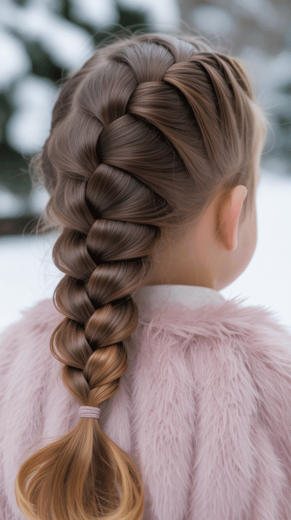 33 Cute Winter Hair Braids for Kids 20 Ladder Braid