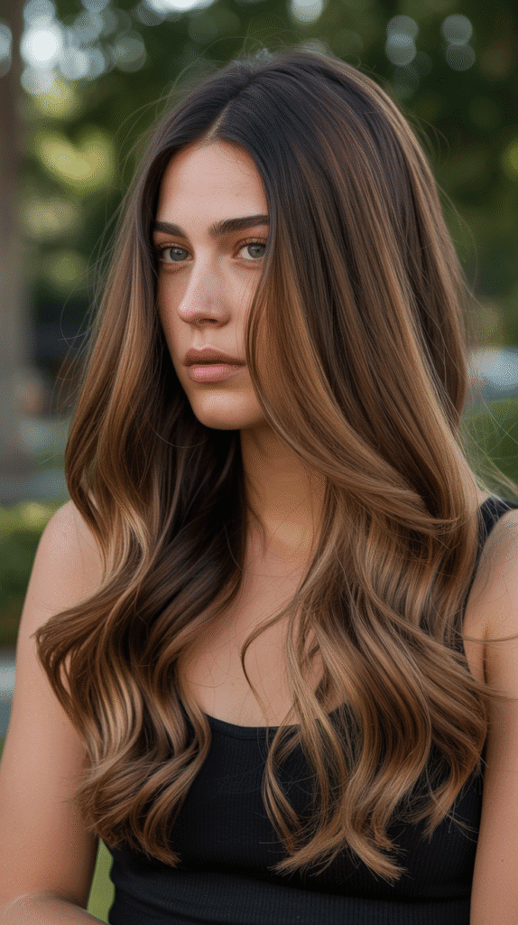 25 Beautiful Brown Wig with Caramel Highlights 3 Balayage Brown Wig with Caramel Ombre Effect