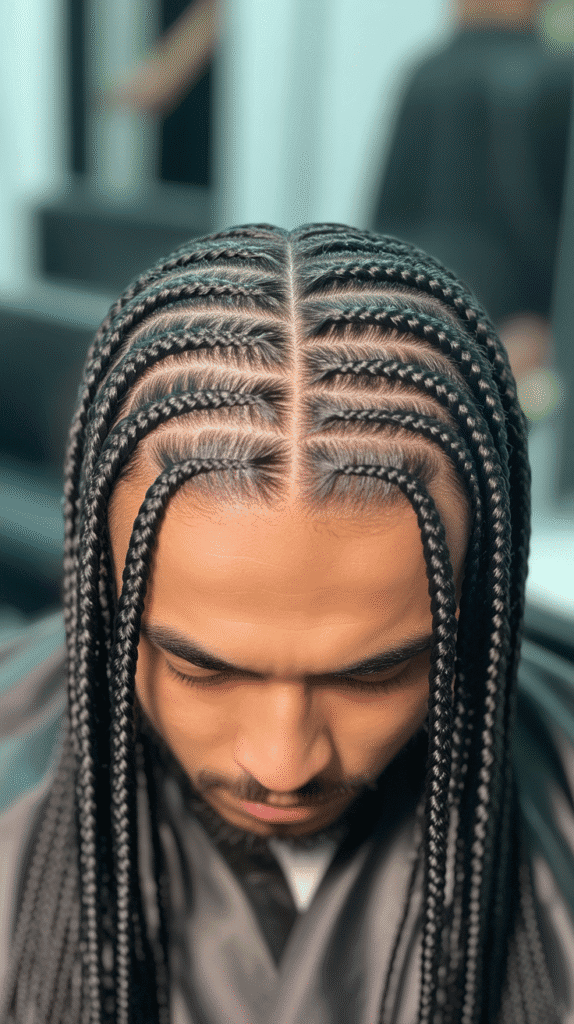 33 Stylish Winter Hair Braids for Men 6 Feed-In Braids