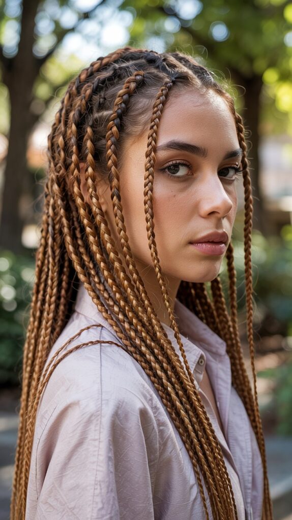 27 Beautiful Winter Hair Braid Color Inspirations 20 Golden Brown Snake Braids