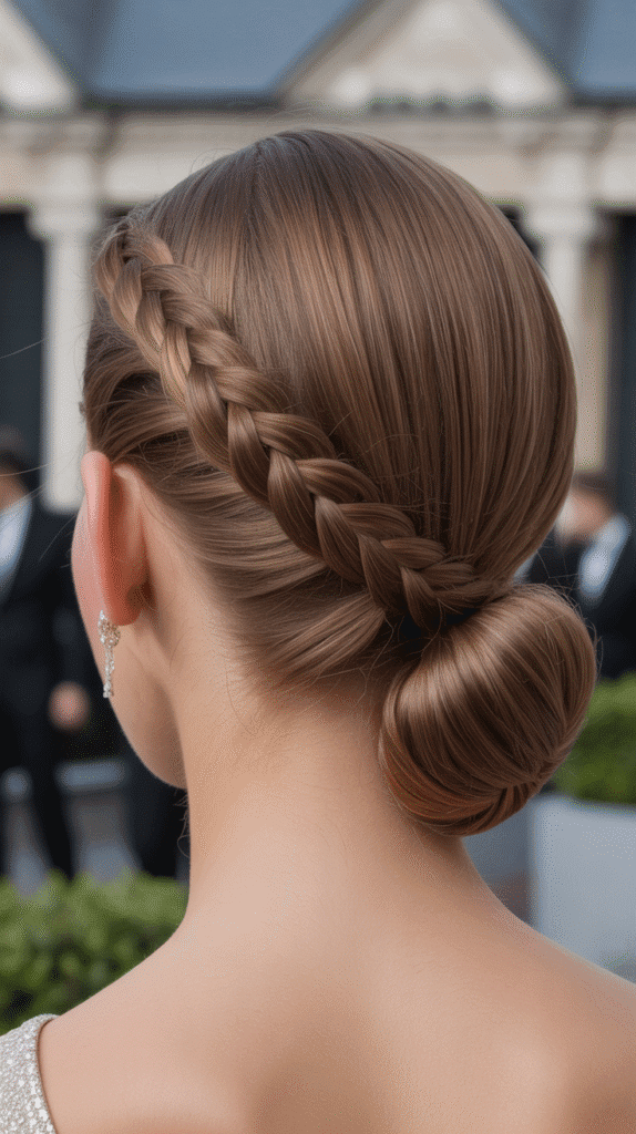 30 Must-Try Winter Hair Braid Trends for 2025 20 Diagonal Braided Updo