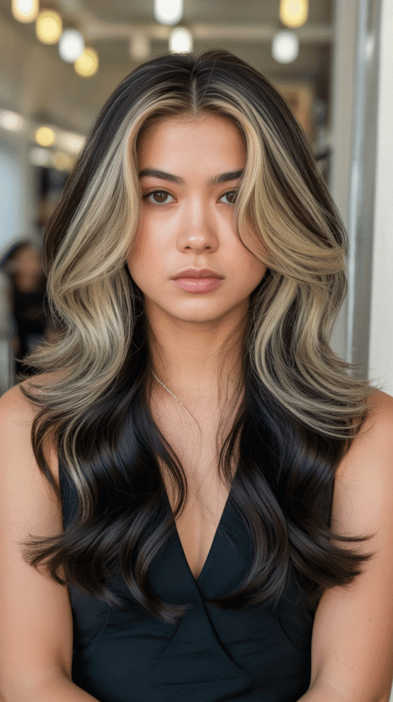 Sandy Blonde Highlights with Espresso Lowlights