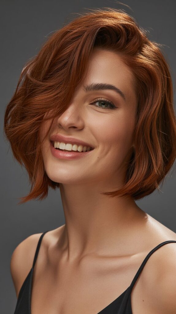 Choppy Bob with Deep Side Part