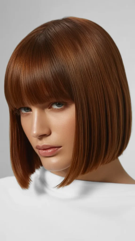  Precision Long Bob with Straight-Across Fringe