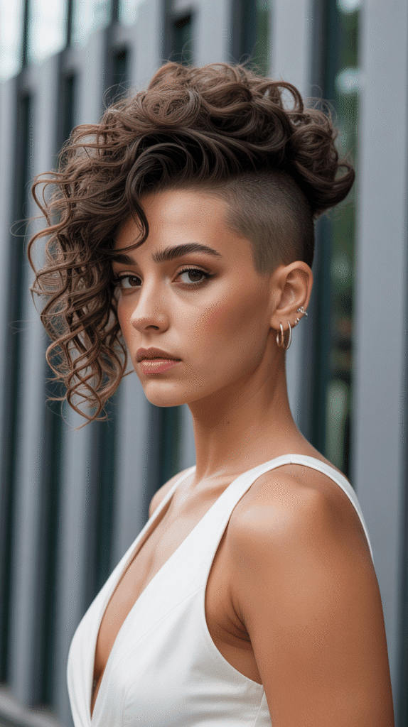 Best 33+ Updo Wedding Hairstyles for Curly Hair 11 Curly Mohawk Updo