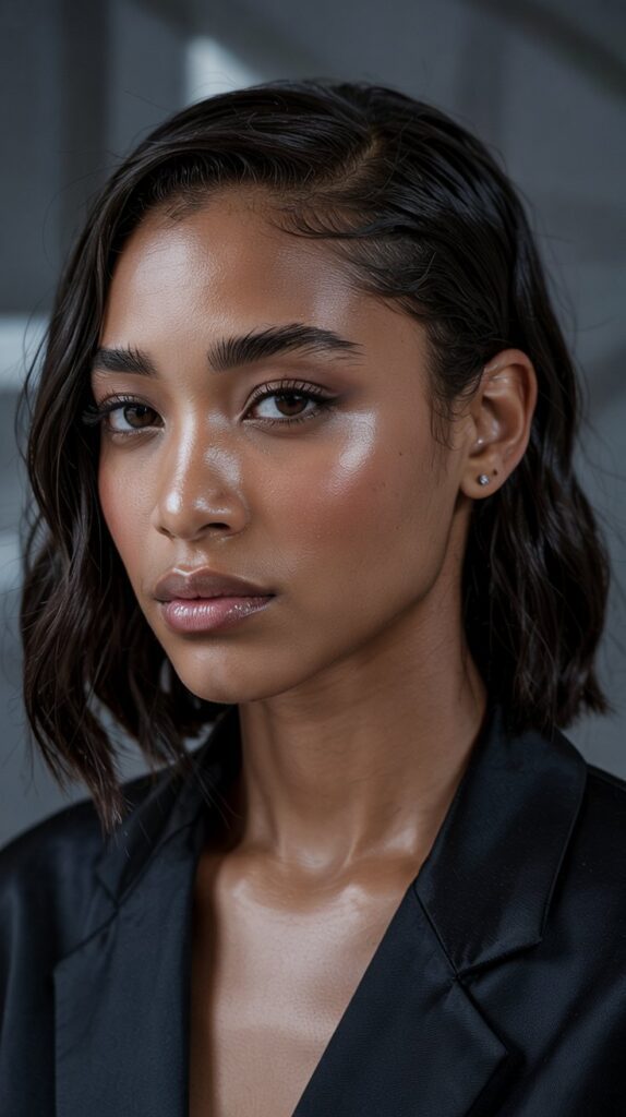 33 Flattering Low Cut Styles for Black Women with Round Faces 12 Slicked Back Undercut