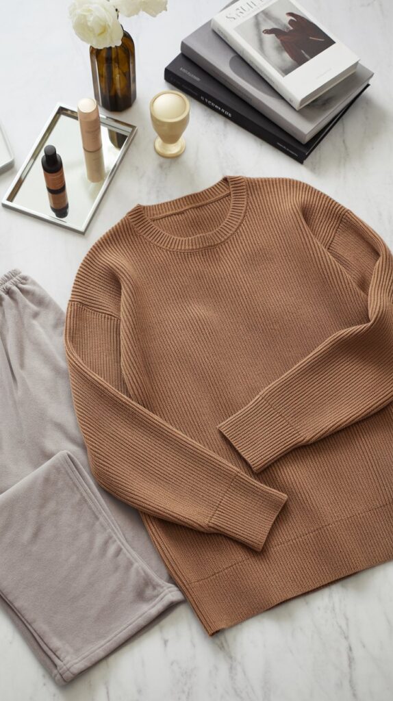 26 Aesthetic Self Care Sunday Outfit Inspirations 17 Cashmere Blend Sweater and Soft Pants