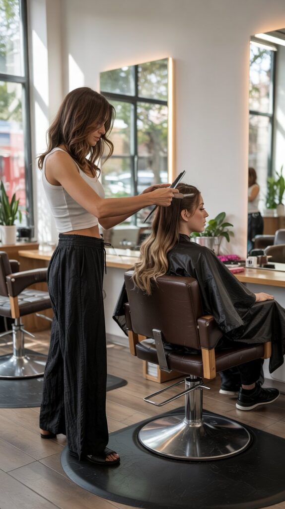 33 Polished Summer Hairstylist Outfits for Work 30 Gaucho Pants with Fitted Ribbed Tank