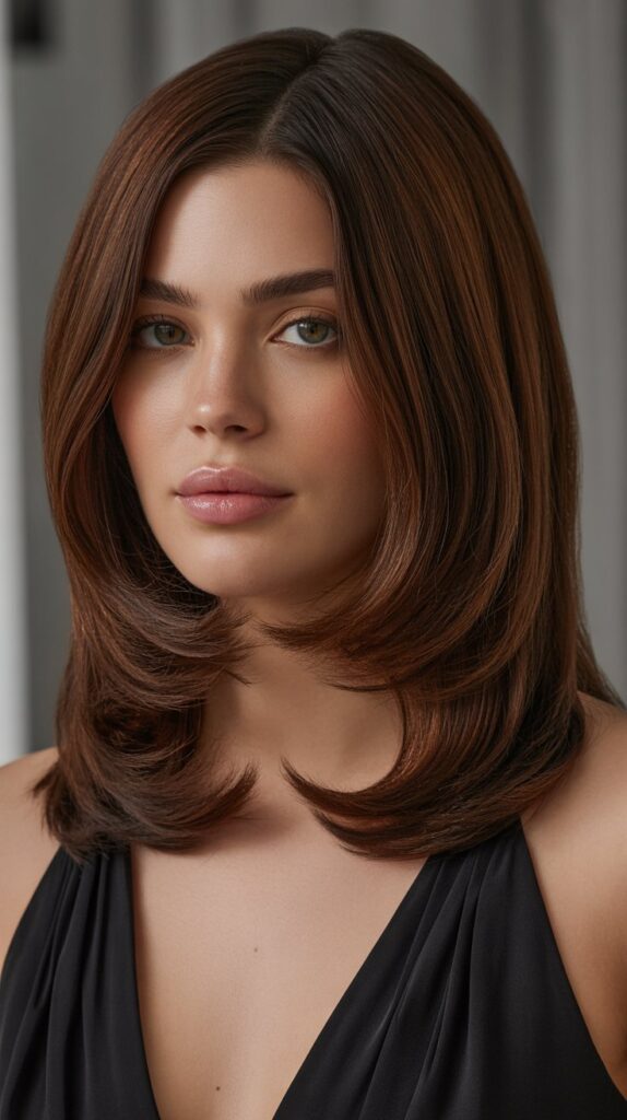 36 Gorgeous Lowlights for Medium Length Brown Hair on Brunettes 7 Deep Walnut Richness