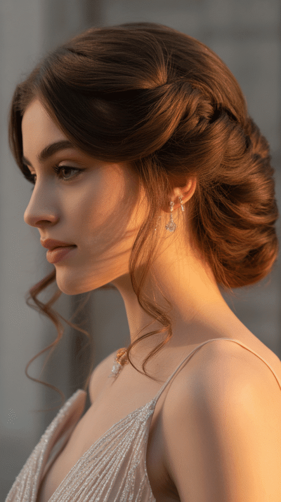 30 Trendy Half-Up Half-Down Hairstyles for HoCo 2025 1 Classic Twisted Half-Up