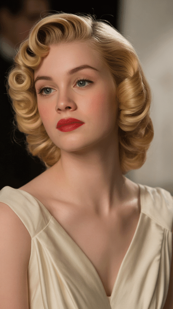 30 Trendy Half-Up Half-Down Hairstyles for HoCo 2025 16 Vintage Pin Curls Half-Up