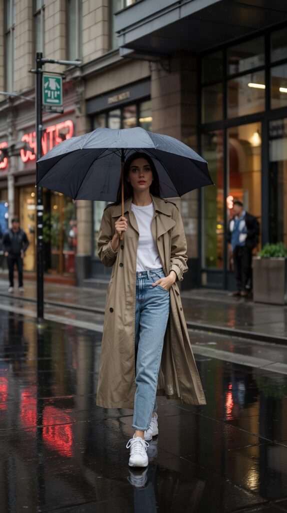 32 Casual Night-Out Fall Outfits for Women 32 Trench Coat Over Casual Basics