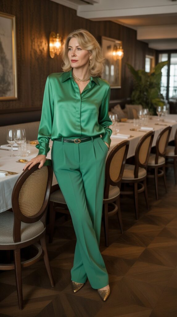 30 Fabulous Winter Outfits for Women Over 50 That Radiate Confidence 25 Tonal Dressing in Jewel Tones