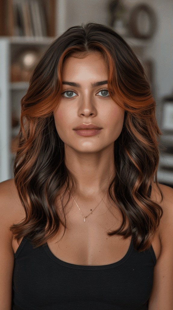 30+ Dark Brown Hair Color Ideas to Add Depth and Dimension 16 Espresso Brown with Copper Accents