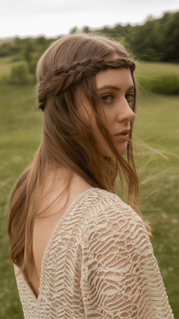 27+ Easy Wedding Guest Hairstyles for Long Hair 6 Braided Crown