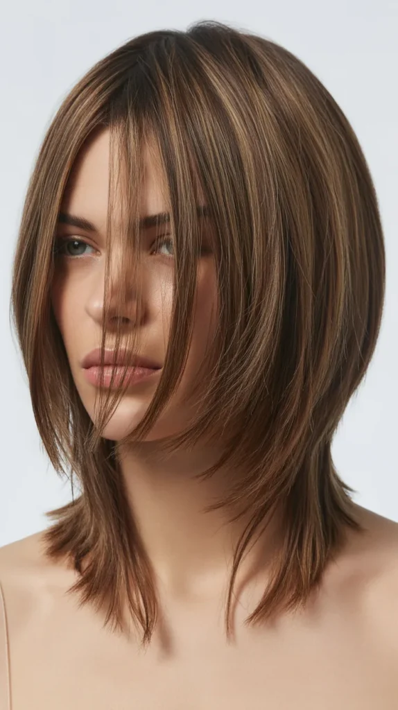 Shaggy Bob with Curtain Bangs and Undercut