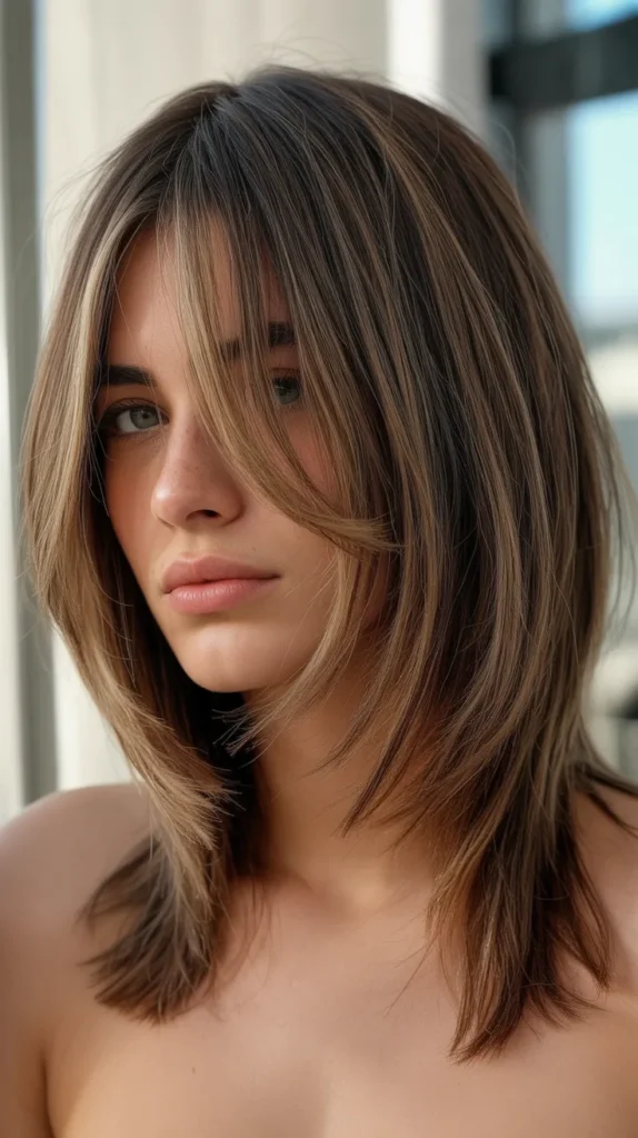 Shaggy Layered Bob with Curtain Bangs