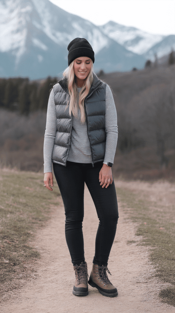 Vest Layering Over Long Sleeves