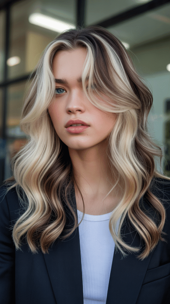 Pale Blonde Highlights with Mushroom Brown Lowlights