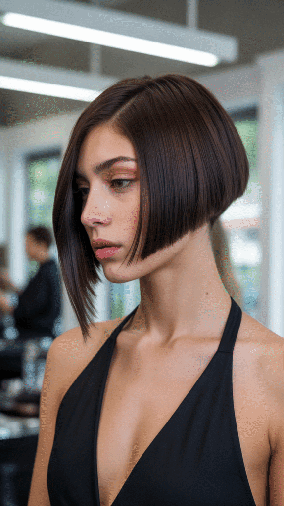 Best 30+ Chic Short Stacked Inverted Bob Haircuts for a Modern Look 2 Dramatic Angle Stacked Bob