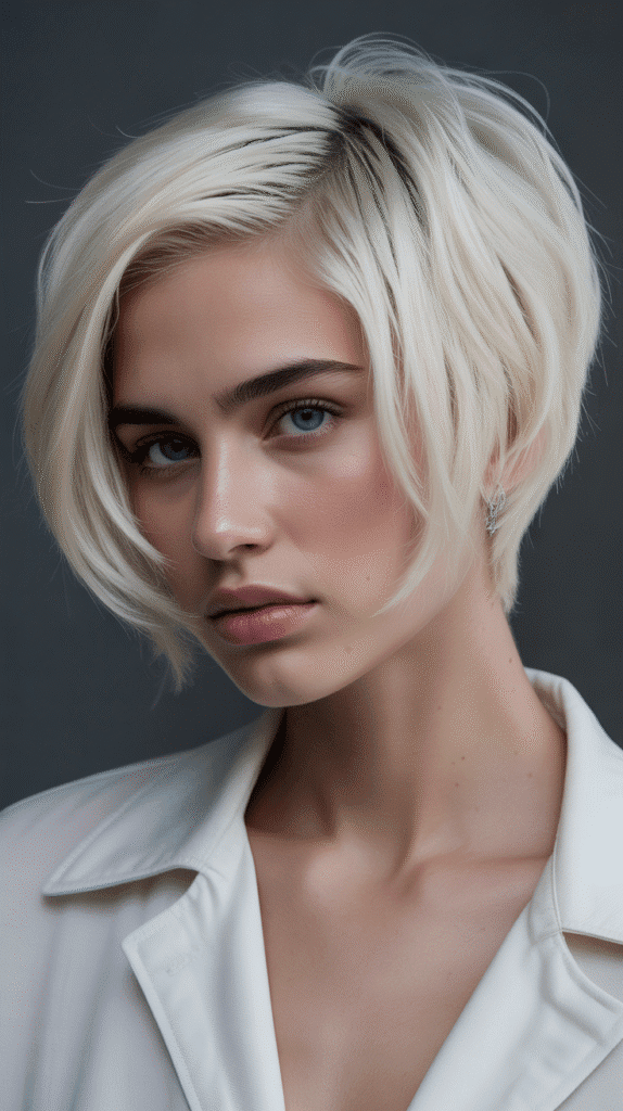 Best 30+ Chic Short Stacked Inverted Bob Haircuts for a Modern Look 19 Platinum Stacked Bob