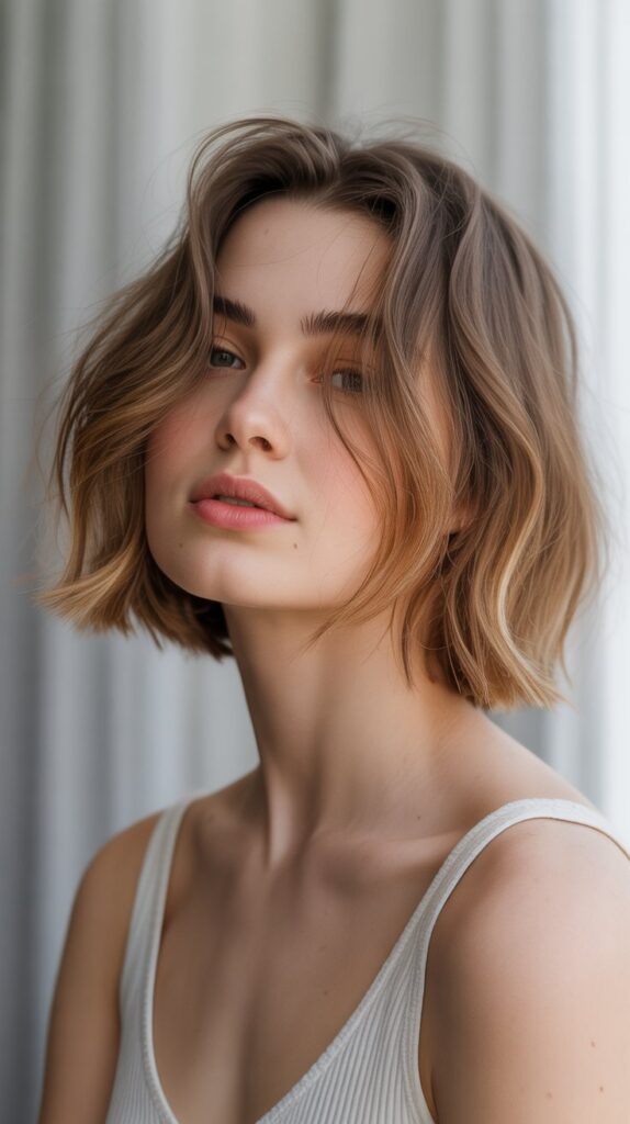 Angled Bob with Wispy Ends