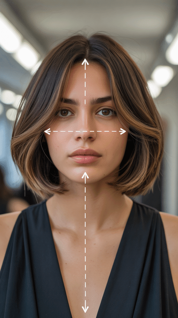 Long Bob with Curtain Bangs for Heart-Shaped Faces
