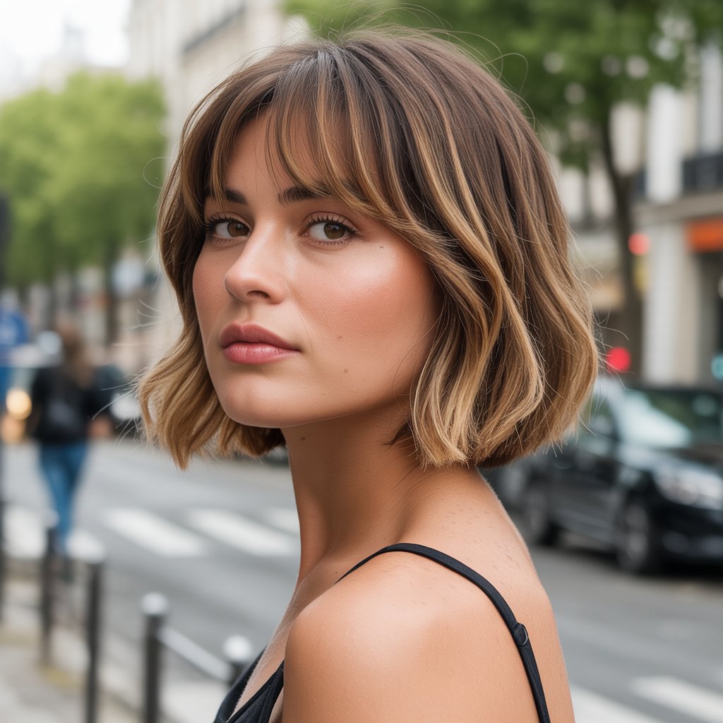27+ Expert-Approved Hairstyles for Thin Hair and Round Faces 17 Textured French Bob