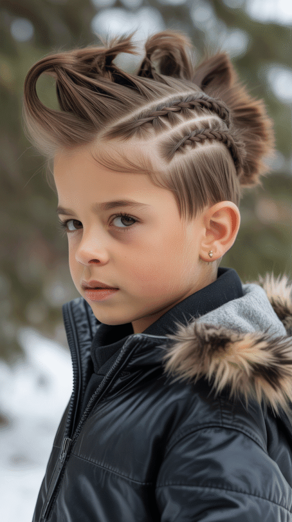 33 Cute Winter Hair Braids for Kids 31 Braided Faux Hawk