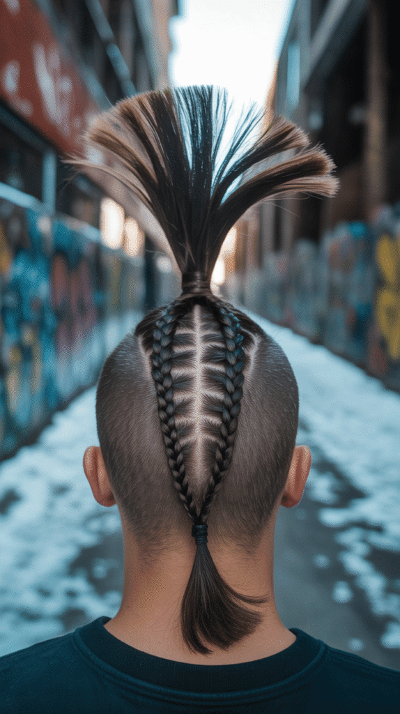 33 Stylish Winter Hair Braids for Men 5 Faux Hawk Braids