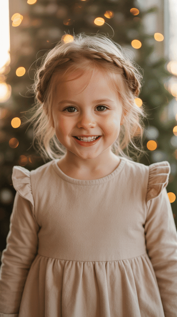 33 Cute Winter Hair Braids for Kids 5 Crown Braid
