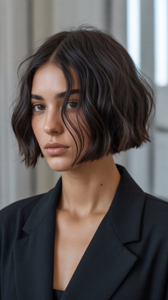 Blunt Choppy Bob for a Modern Look