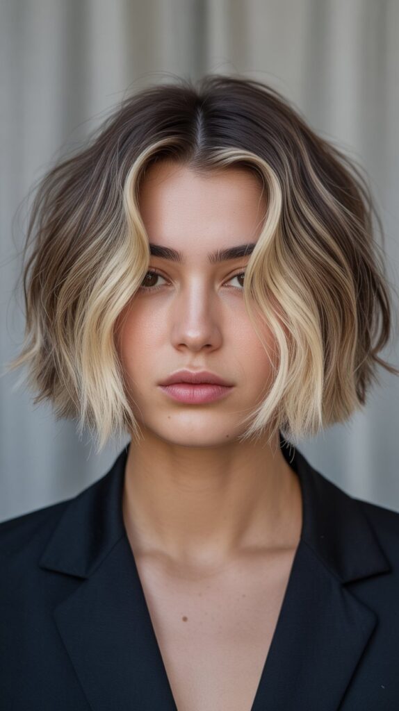 Choppy Bob with Money Pieces