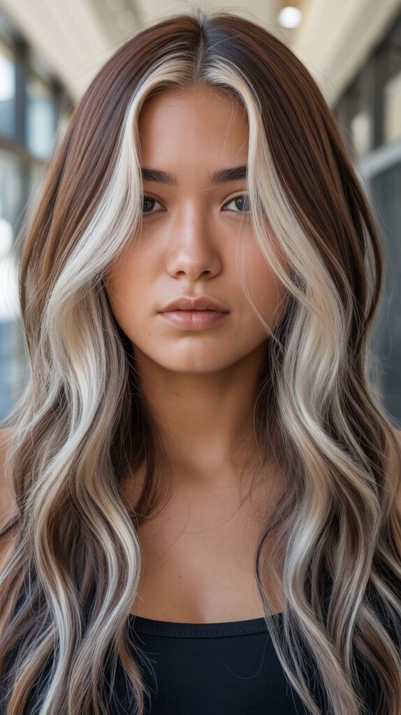 25 Flattering Light Ash Brown Hair Ideas for 2025 11 . Ash Brown Money Pieces