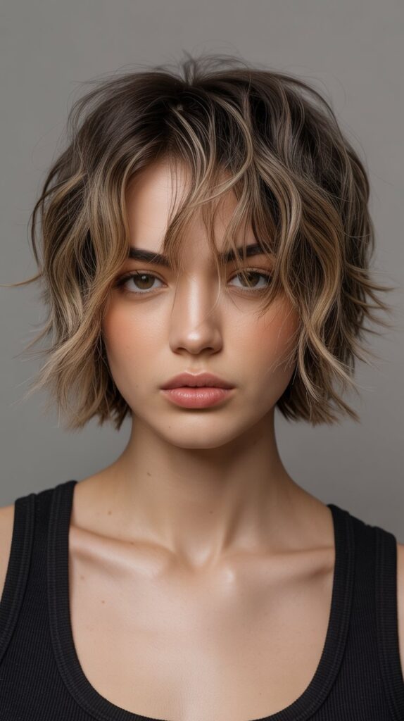 Choppy Bob with Textured Fringe