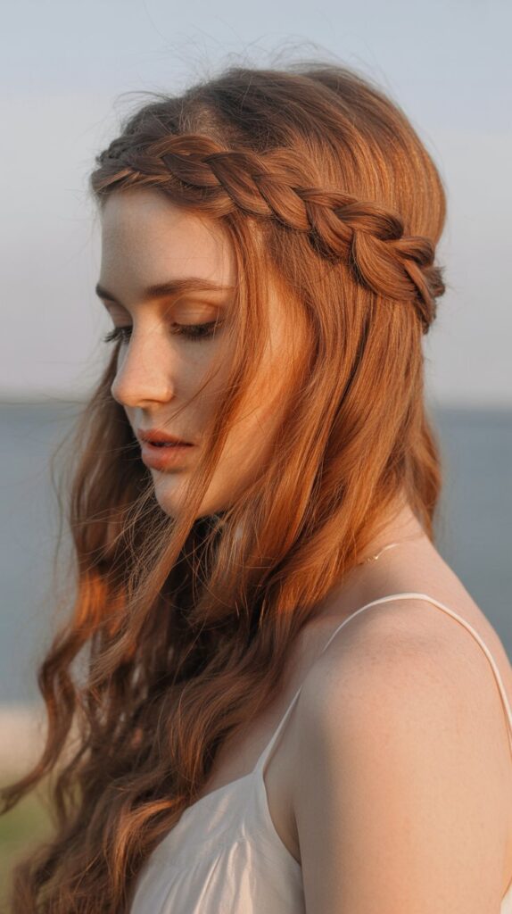 30 Braided Greasy Hair Hairstyles to Try 8 Braided Headband with Loose Hair