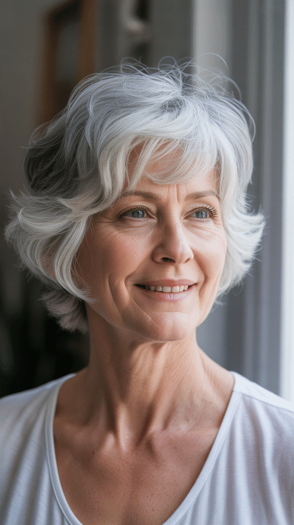 Top 36 Low-Maintenance Haircuts for Women Over 70 22 The Wispy Layers Short Cut