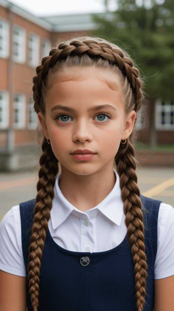 30 Cute Greasy Hair Hairstyles for School 3 The Dutch Braid Crown