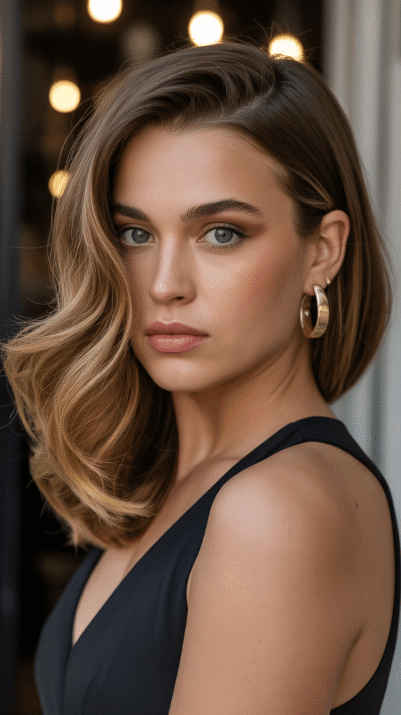 Top 27+ Slimming Hairstyles For Round Faces to Boost Confidence 10 Deep Side Part with Swept Volume