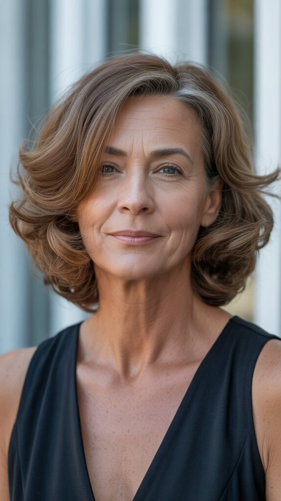 Top 30+ Medium Length Hairstyles for Thin Fine Hair Over 50 24 Collarbone Cut with Curved Layers