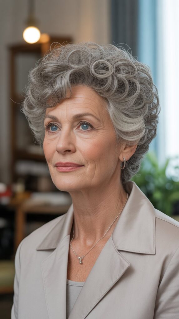  Curly Side-Swept Pixie