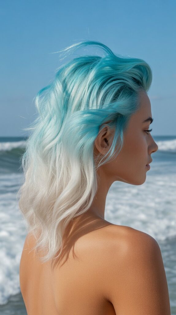 Aqua and White Foam Effect