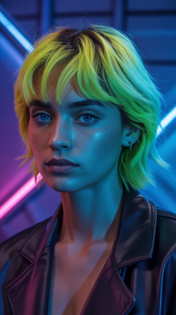 Chartreuse and Cyan Neon Fusion