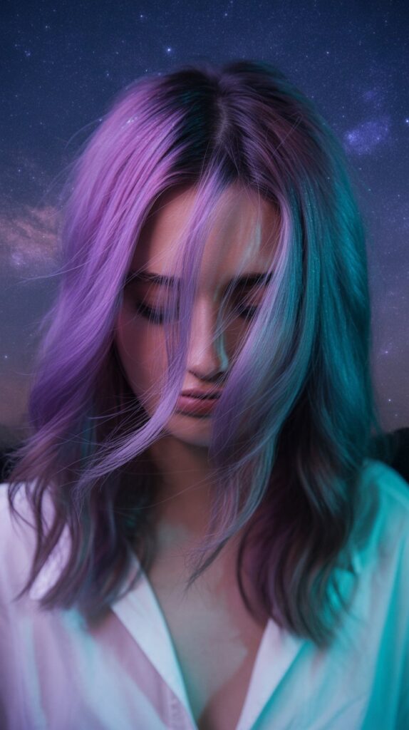 Violet and Teal Galaxy Effect