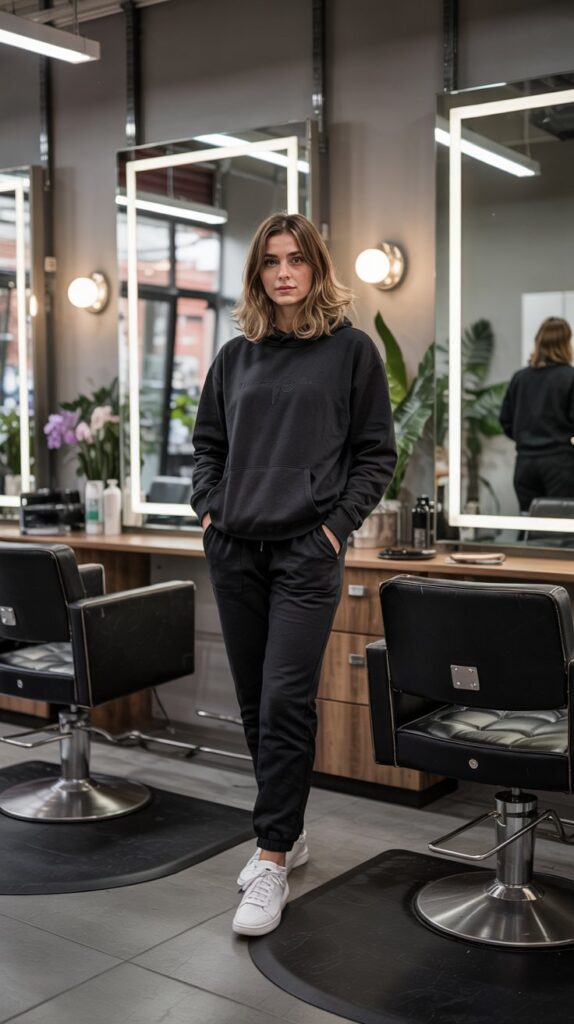 Black Joggers with Black Hoodie