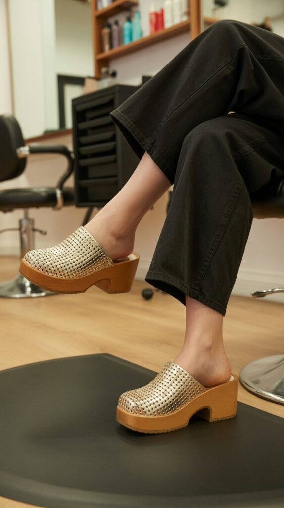 33 Fresh Hairstylist Outfits for Work in Spring 31 Comfortable Clogs or Mules