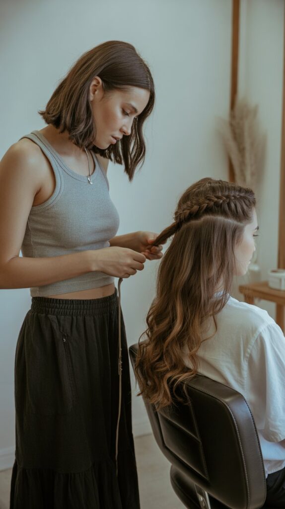 33 Chic Hairstylist Outfits for Work This Summer 13 Maxi Skirt with Fitted Tank Top